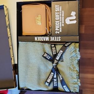 Steve Madden Fringe Scarf and Wallet 2pc Set